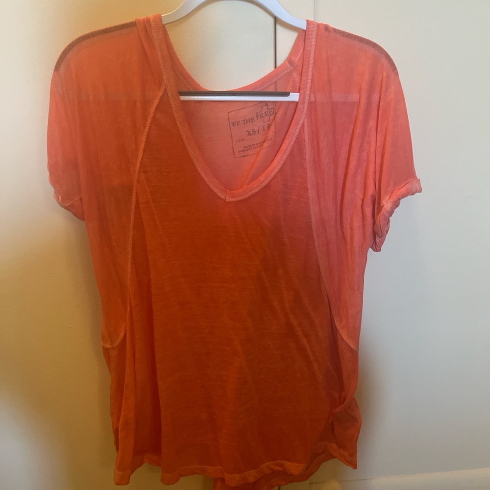 Free people pink v neck